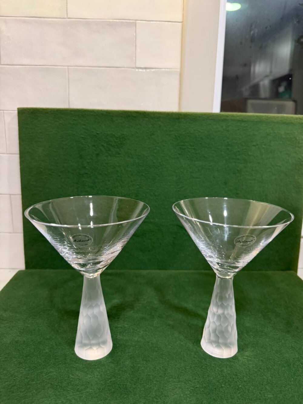 CHIC Artland "Presscott Collection" Crystal Martini Glasses - with original box
